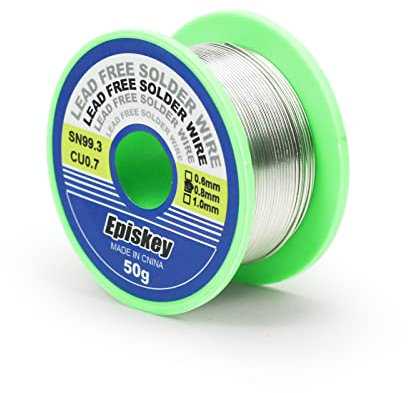 Episkey Filo per saldatura senza piombo, 0,8mm 50g Filo per Saldatura Elettrica a Nucleo di Colofonia, per saldatura elettrica e riparazione Sn99,3 Cu0,7 (0,8mm 50g) (H02)
