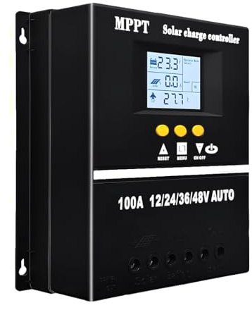 100A MPPT Solar Laderegler 12V 24V 36V 48V LCD Display Bildschirm Batterie intelligenter Regler mit maximalem 100V Eingang Dual USB für Blei-Säure/Lithium Batterien