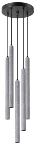 SOLLUX lighting Hängelampe Pendelleuchte Hängeleuchte Deckenlampe Lampe Decke Stahl 5 Flammig 19,5 x 19,5 x 104 cm Pastelo