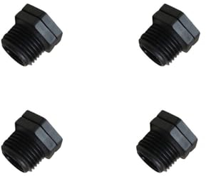 PP Gewindefitting Gewindestopfen Schwarz PN10 Fittings Aussengewinde Stopfen 1/2 Zoll 4 Stück