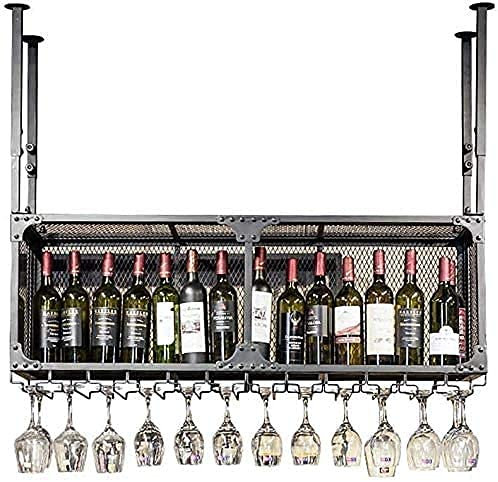 Weinregal, Loft Industrial Wind Retro Hängendes Weinglasregal Europäisches Rotweinflaschenregal Einfach zu installierender Halter