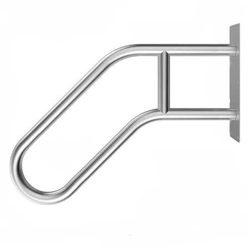 ZIZENG U-Förmiger Treppenhandlauf für 1 bis 3 Stufen Treppe Handlauf Wandhalterung Handlauf Edelstahl Treppengeländer Außen Rutschfester Geeignet für Garten Garage,Frosted silver