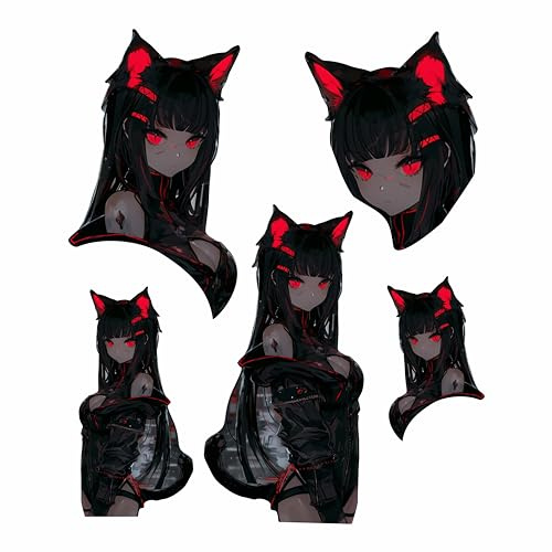 BIKE-label Dekosticker Anime Cat Girl Rot Auto Aufkleber Laptop Handy X400132VA