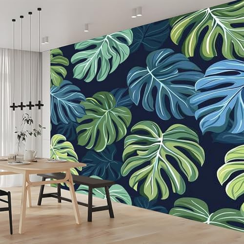 Papier Peint Panoramique Planter Des Feuilles De Monstera 200x140 cm Poster Geant Mural, pour Salon Chambre Chambre D'enfants Restaurant Décoration Murale
