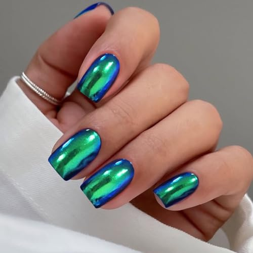 JMEOWIO Nagelfolie Glitzer Dunkelgrün Gel Nail Nagelfolien Selbstklebend Nagelsticker Uv Härtend Dekoration Nageldesign Zubehör