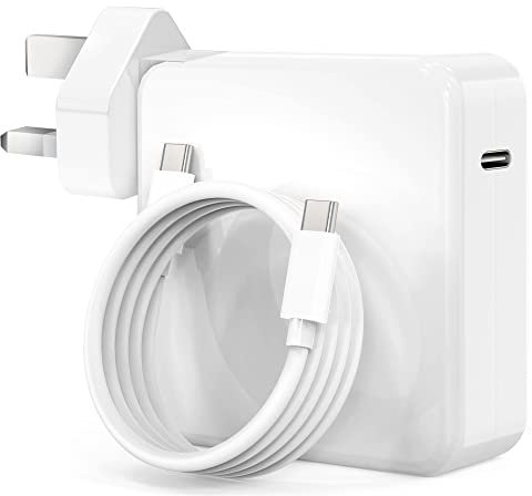 61W USB C Fast Charger Compatible with MacBook Pro 13/14/ 15/16 inch, MacBook Air 2020/2019/2018, iPad Pro and more Type C(1.8M USB C Cable Included)