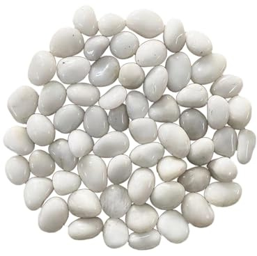 Ciottoli Pietre di roccia di fiume Pietre paesaggistiche da giardino Riempitivo di ghiaia Decorazione da giardino Rocce decorative for acquario da giardino all'aperto, Nero da 3 a 5 cm(White 3 to 5 Cm