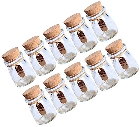 CIYODO Barattolo Di Da 100 Ml Con in Sughero Bottiglia Dei Desideri Barattolo Di Barattoli Da Farmacia Bomboniera Vaso Di Fiori Decorazione Per La Casa