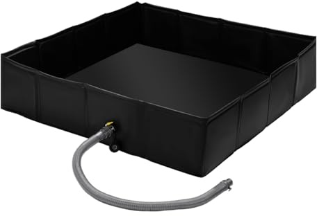 Fangxuee Tappetino da Doccia da Campo Esterno, Pellicola Portatile da 41x41x10 Pollici con Base Pieghevole e Tubo di Scarico