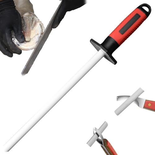 Hovkniv – pennvässare 25,4 cm – keramik – hov kniv – slipstång med gummihandtag bärbart enkelt hängande verktyg för hästförvaring