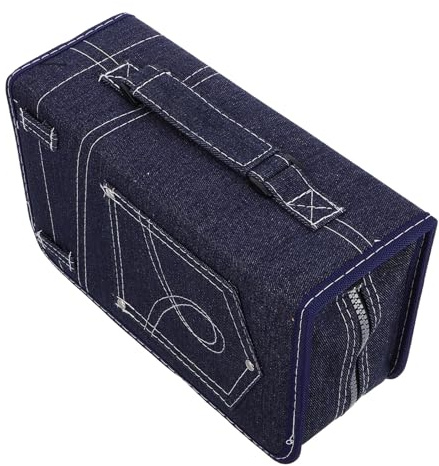 Operitacx DVD-Tasche Aus Denim Disc-Organizer Mit Reißverschluss Aufbewahrungstasche Für CDs, DVDs, Video-CDs Reisen Büro Oder Unterwegs Leicht Und Robust