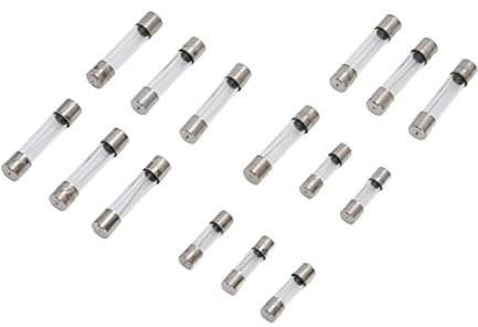Cryfokt Fusibile in Vetro 5x20mm + 6x30mm 250V Fast Tube 15 Specifiche con Scatola in Plastica per Auto