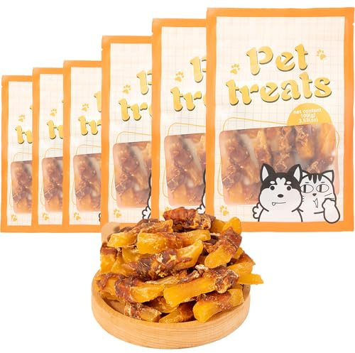 Bastoncini masticabili al gusto di pollo per cani, snack per cani, snack premio per amici a quattro zampe domestici, 100 g x 6 confezioni (Duck Wrapped Fries)