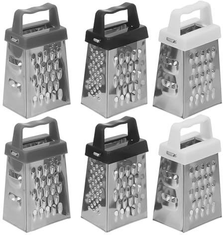 Toyvian Mini Rallador Multifuncional de Acero Inoxidable de 4 Lados 6 Piezas 2 2 2 Rallador Pequeño para Queso Ajo Jengibre y Verduras Utensilio Manual Portátil para Cocina