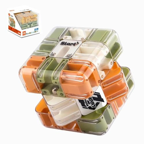 3D-Puzzle Labyrinth Würfel Zauberwürfel - Perplexu Kugellabyrinth Kugel das Verrückte Labyrinth, Spielzeug Interaktives für Familientreffen für Kinder&Erwachsene, Geschenk Geburtstag & Weihnachten