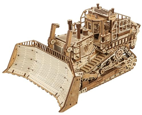 Wood Trick Terrain Titan 3D Holzpuzzle für Erwachsene zum Bauen | [1715 Teile] Bewegliche Klinge und Hinterer Haken - Fährt 3m - 48 x 28 cm - Mechanischer DIY Holzmodellbausatz für Erwachsene