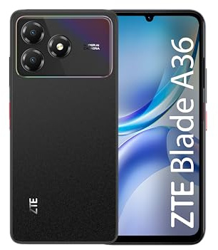ZTE Blade A36 Smartphone 4G, Memoria 64GB, RAM 12GB (4GB+8GB memory fusion), Batteria 5000mAh, Fotocamera 8Mpx con AI, Android 15, Nebula Black