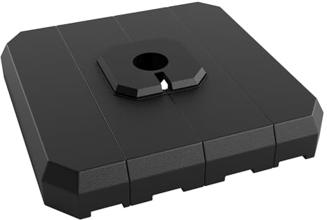 Garvee Lot de 4 Bases Robustes pour Parasol déporté extensionérieur - Capacité 150 kg, à remplir d'eau ou de Sable - HDPE Noir résistant - Idéales pour Jardin, terrasse, Piscine - Couleur : Noir HDPE
