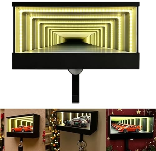 Infinity Garage Schlüsselanhänger, Autogarage Schlüsselhalter, USB-Ladefunktion Auto Garage Schlüsselbox Mit LED Licht, Autogarage Schlüsselanhänger Halter, Garages Keychain Hanger für Autoliebhaber