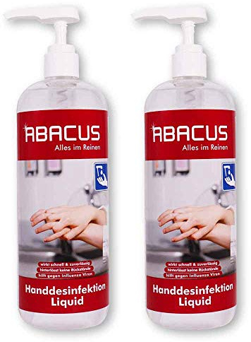 ABACUS® Desinfektionsmittel, Desinfektion, Händedesinfektion, Handdesinfektion, Handdesinfektionsmittel, Hautdesinfektionsmittel, Flächendesinfektion – Desinfektionsmittel 2x 1000 ml (7557)