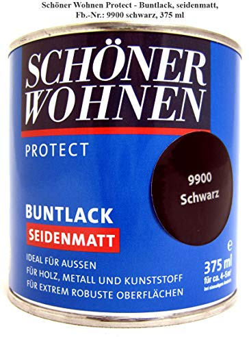 Protect Buntlack 375 ml, Fb.-Nr.: 9900 schwarz seidenmatt, Alkydharzlack, SW
