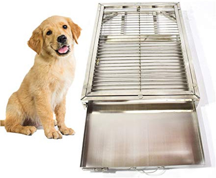 SYTH Inodoro para Perros con Bandeja de Acero Inoxidable de Gran Capacidad, Almohadillas de Entrenamiento para Perros, Funciona para Cachorros y Perros Adultos
