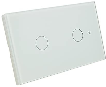 Interruttore Da Parete WiFi, 3 In 1 WiFi 2.4G + RF 433 Mhz + Tasto Touch, Compatibile Con Amazon Alexa e Google Home, Pannello Smart Intelligente Per Scatola 503 Italiana (Bianco, 2 Tasti Touch)