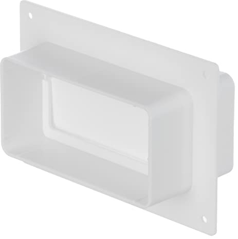 110x55mm Verbinder mit Rückstauklappe für Flachkanal Lüftungssysteme - Kunststoff Wandflansch Flansch
