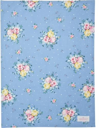 GreenGate [W0724] Tea Towel Laura Dusty Blue
