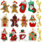 Annhao 12 Pezzi Ornamento Pan Zenzero Natale,Ciondoli di Addobbi Natalizi Omino Pan Zenzero Decorazioni Appeso per Albero di Natale Festa la Casa Decorazioni,Babbo Natale,Calza di Natale