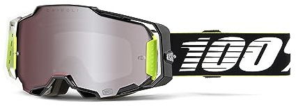 100% ARMEGA Lunettes de sport de protection haut de gamme avec verres ultra HD et protège-nez (RACR – Verres miroir argentés)