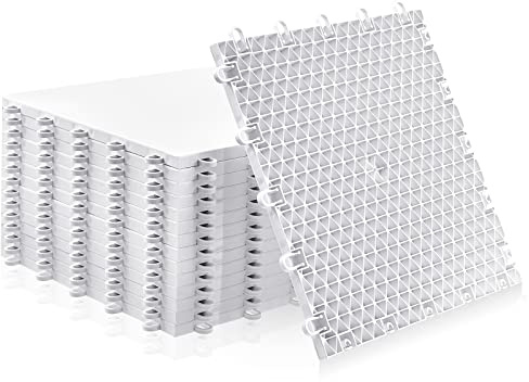 Fabbay 15 Pack Dryland Synthetic Ice Hockey Tiles 12x12 Floor Mat Hockey Training Equipment for Shooting Stickhandling Practice (12 x 12,White)