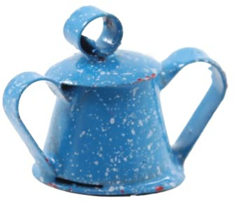 Dollhouse Blue Spotted Sugar Bowl Storage Jar Candy Dish Kitchen Accessory