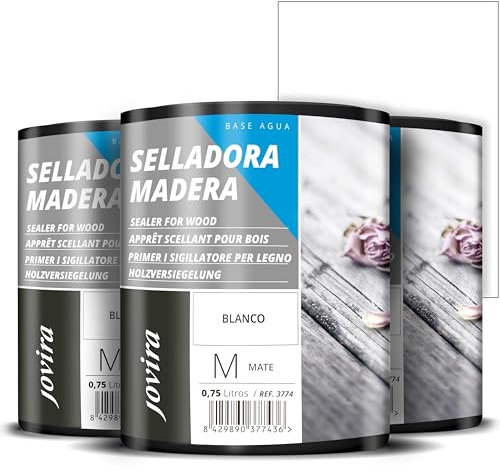 JOVIRA PINTURAS SELLADORA MADERA al Agua. Imprimación especial para madera (3X750 Mililitros) F-53-3