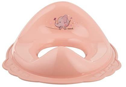 mBaby Minimal Kinder-Toilettenaufsatz, rutschfester WC-Sitz für Kinder Motiv Elefant Pfirsichrosa