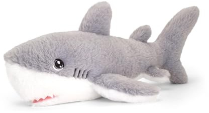 Keel Toys Keeleco SE1013 Plüschtier, 100% recycelt, ökologisches Spielzeug für Kinder, Hai, 25 cm