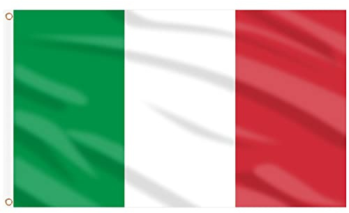 AhfuLife Italien Flagge 150 x 90cm für WM 2026, 2 Stück Italien Fahne Leuchtenden Farben mit Messing-Ösen, Italien Flag für Eurovision Euro Fußball EM Olympische Nationaltag Garten Party Bar Deko