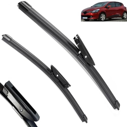 Balais d'essuie-glace avant compatible avec Renault Clio 4 2012-2018, pare-brise, vitres propres, brosses de pluie de voiture 26+14
