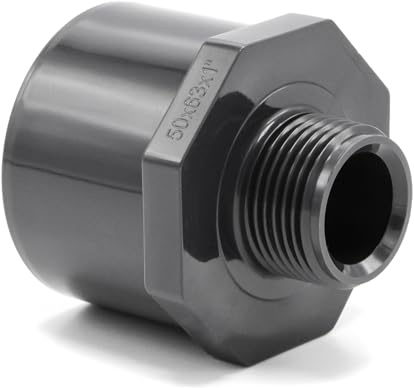 Baumaxxe PVC Reduziermuffe 63/50mm auf 1 Zoll AG - 10 Bar - bm176