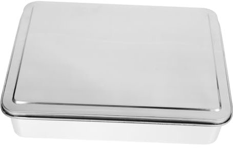 MOLUCKFU Molde para Hornear Grande Capacidad de Acero Inoxidable con Tapa, Bandeja para Pasteles Adecuado para Cocina DIY y Horneado Profesional