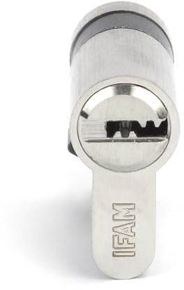 IFAM Cilindro Puertas Start-R, 10x30mm, Leva 15mm, Bombín Cerradura de Seguridad con 6 Pitones de Acero, Incluye 5 Llaves Reversibles, Sistema Antiganzúa y Antitaladro, Perfil Europeo, Acabado Níquel