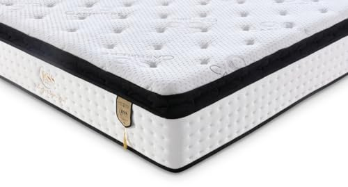 BSS BEDDING Matratze 200x200 H3 Paris Cashmere Taschenfederkernmatratze, 30 cm Höhe + integrierte Cashmere-Komfortauflage Topper, 7-Zonen, orthopädisch, Oeko-TEX, Allergikerfreundlich