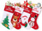 SHAVINGFUN Christmas Stockings 4 Pack, Cartoon Santa Claus Elk Snowman Christmas Tree Personalized Xmas Hanging Stockings for Christmas Tree, Family Decorations