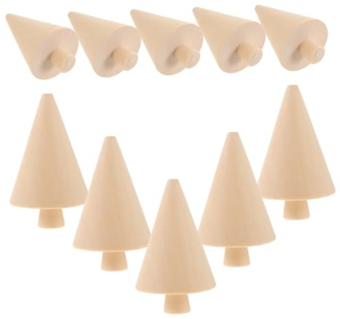 STOBOK 10stücke Unvollendete Holz-weihnachtsbaum-dekorationen Für -kunstprojekte Holzbäume Zum Malen Und Basteln Für Kreative Festtagsgestaltung