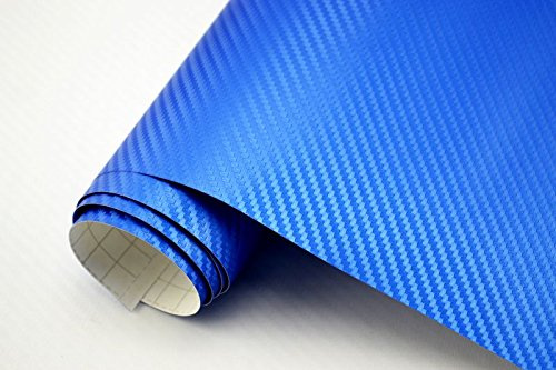 Neoxxim 19,62€/m² Auto Lackschutzfolie 3D Carbon Folie blau metallic – 30 cm x 152 cm Ladekantenschutz Einstiegsleisten Schutz Zierleisten Schutzfolie Stoßstangenschutz Kantenschutz