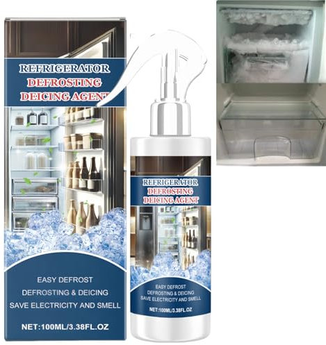 100ML Defrosting Spray for Fridge Freezer,Powerful Refrigerator Defrost Spray,Rapid Fridge Freezer Defrosting Spray,Fridge Freezer Defrosting Spray,Powerful Refrigerator Freezer Defroster Spray