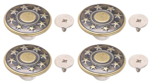 50 set byxknapp 17 mm brons cirkel stjärnmönster rostfritt stål byxor nitar med 2 x 6,5 mm spetsiga PH-skruvar
