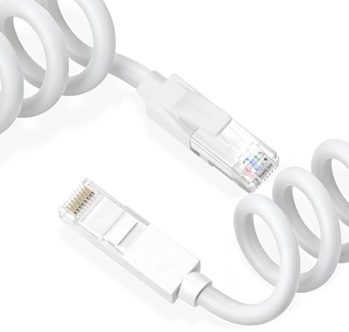 Thzzhnno Câble Ethernet Cat 6a 10M en Silicone, Flexible RJ45 Cable Ethernet Cat 6a Souple 10Gbps, LAN RJ45 pour Jeux/PC/Télévision/Tablette/LapTop/Routeur (Blanc)