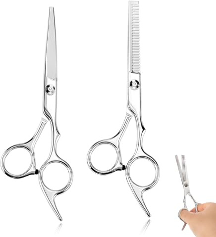 KYLOS Ciseaux de Coiffure Professionnels - Lot de 2 en Acier Inoxydable Japonais - Pour Coupe de Précision et Effilage - Ciseaux Barbier avec Étui de Protection