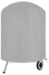 LOVSSU Tapa para Barbacoa Funda for Barbacoa de Exterior 210D, Resistente a la Lluvia, Redonda, Gris, for jardín, Impermeable, Weber Heavy Hood para Barbacoa(210D 61x70cm)